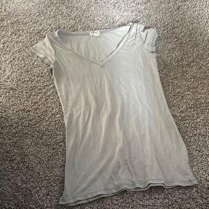 Mossimo Supply Co. Soft Gray V-Neck Tee